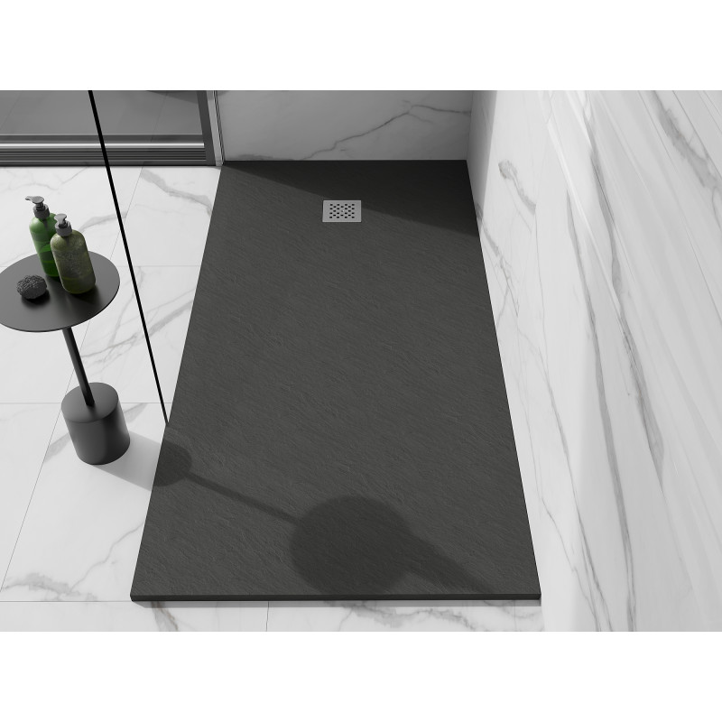 Mexen Stone+ téglalap alakú kompozit zuhanytálca 160 x 90 cm, antracit - 44719016