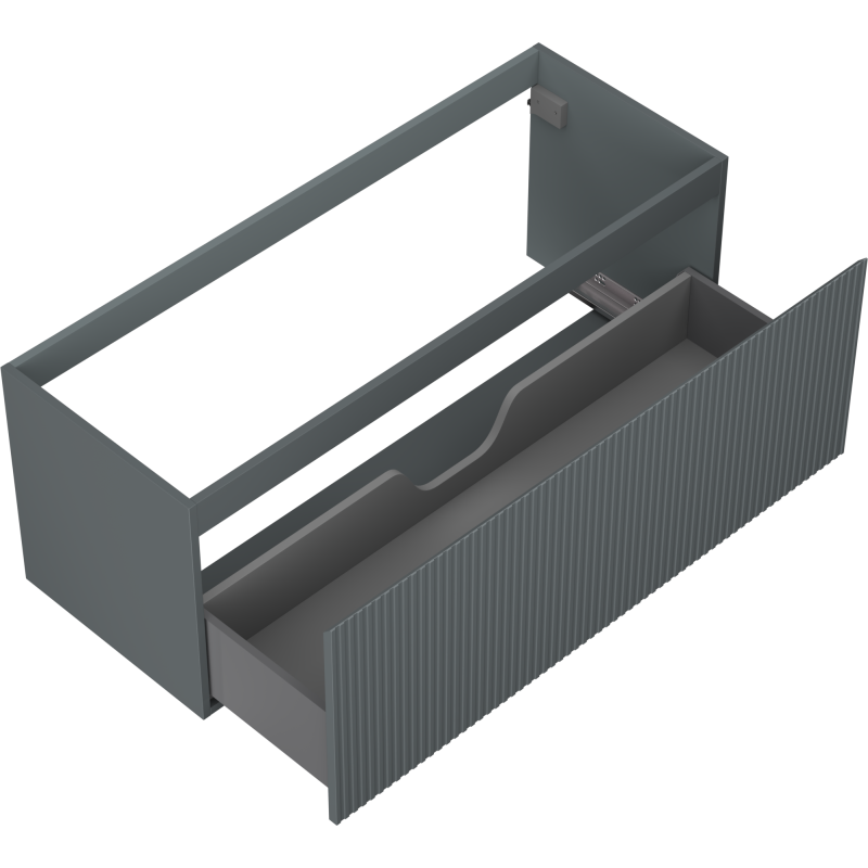 Mexen Rivel dulap baie sub lavoar 120 cm, 1 sertar, canelat, grafit mat - 91A20-12047-1-BF66