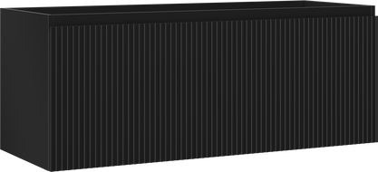 Mexen Rivel mosdó alatti fürdőszobai szekrény 120 cm, 1 fiók, bordázott, fekete matt - 91A20-12047-1-BF71