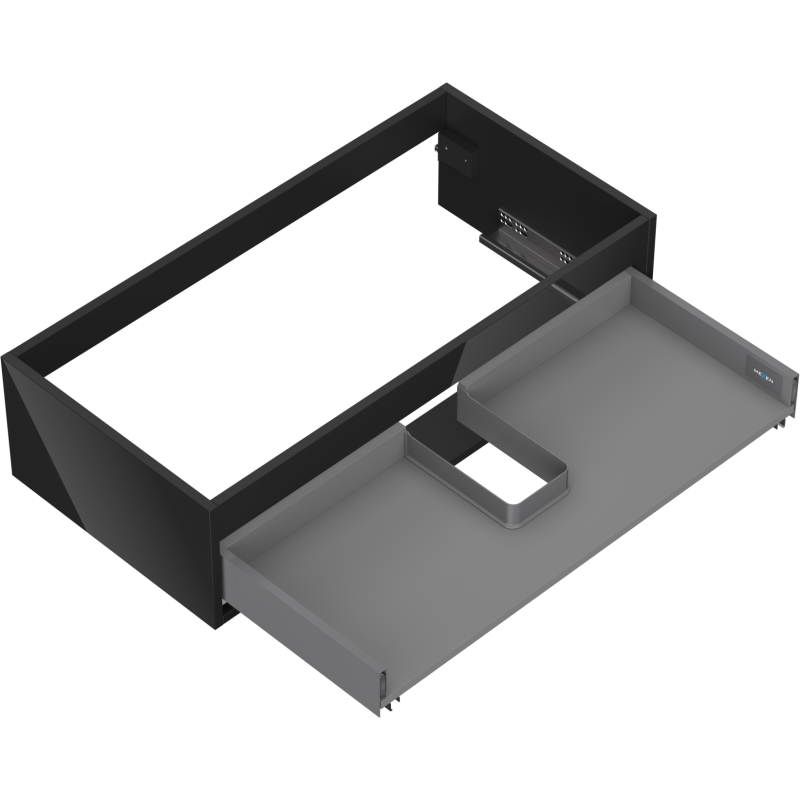 Mexen Box-A corp dulap sub lavoar 90 cm, 1 sertar, negru lucios - 91AX0-0900-235-1-70
