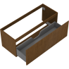 Mexen Rivel dulap baie deasupra lavoarului 120 cm, 1 sertar, cu striații, nuc - 91A20-12047-1-BF86