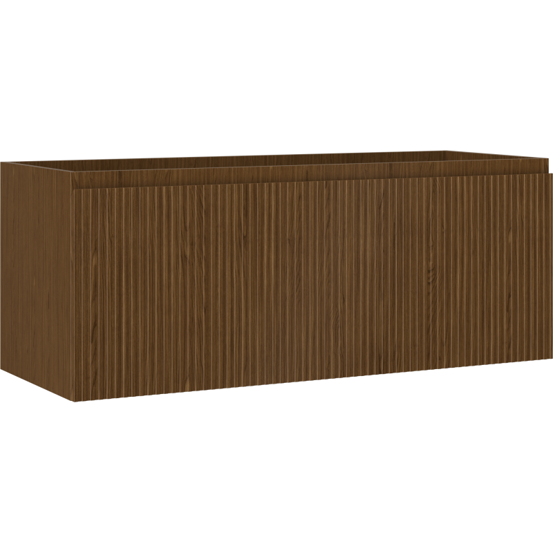 Mexen Rivel dulap baie sub lavoar 120 cm, 1 sertar, canelat, nuc - 91A20-12047-1-BF86