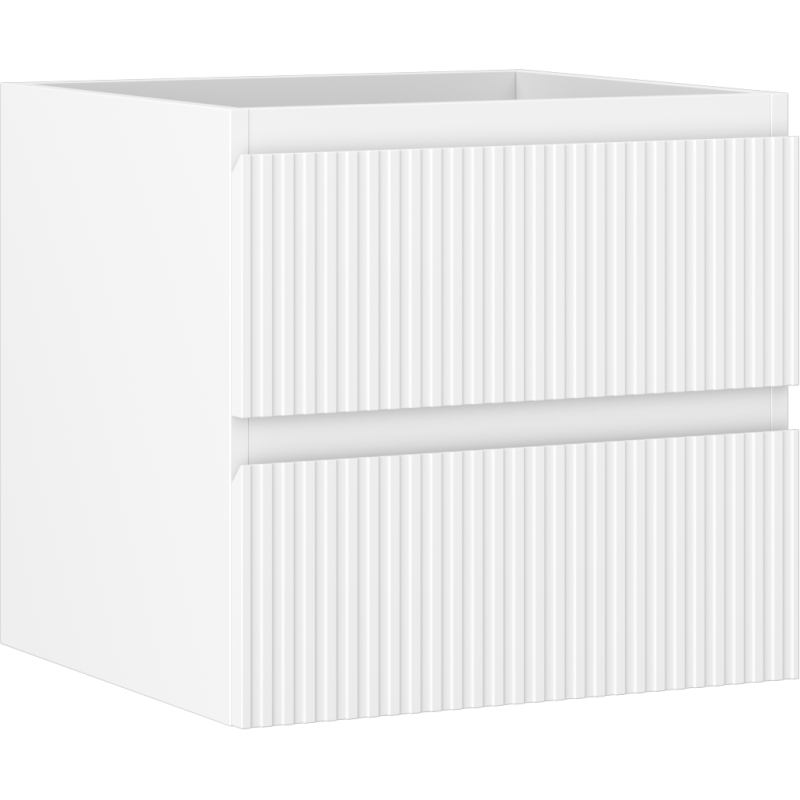 Mexen Rivel 50 cm-es, mosdó alatti fürdőszobaszekrény, 2 fiókos, bordázott, fehér matt - 91A20-05047-2-BFF01