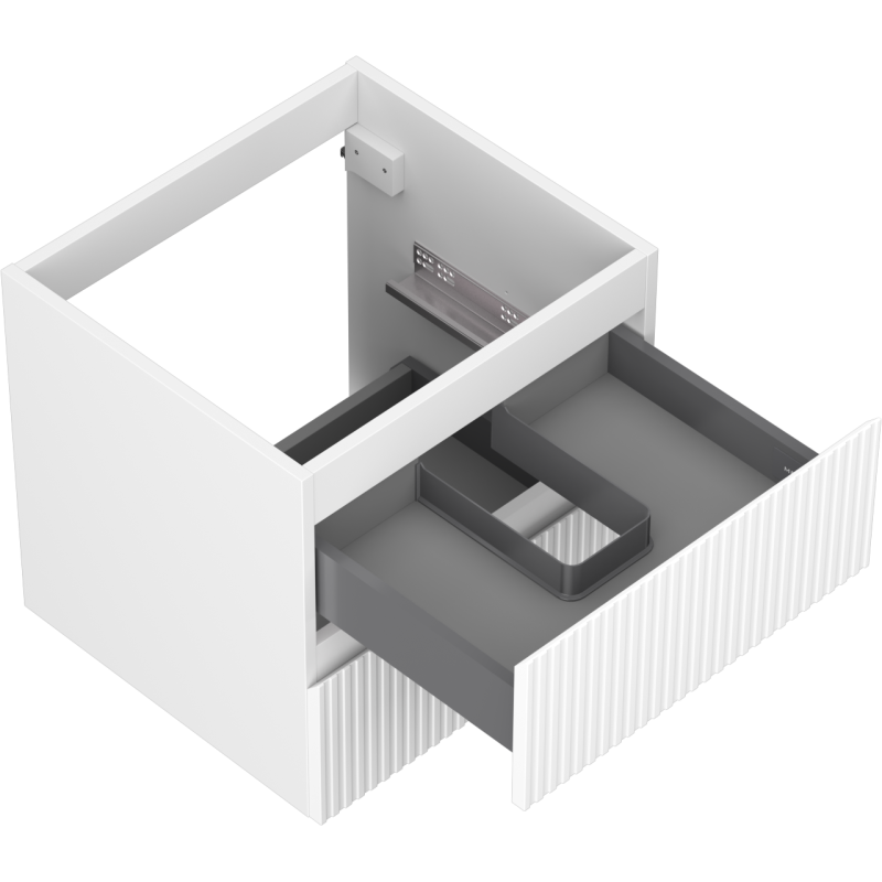 Mexen Rivel dulap de baie sub chiuvetă 50 cm, 2 sertare, canelat, alb mat - 91A20-05047-2-BFF01