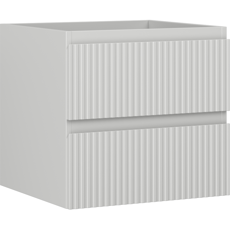 Mexen Rivel fürdőszobai mosdós szekrény 50 cm, 2 fiókos, bordázott, szürke matt - 91A20-05047-2-BFF62