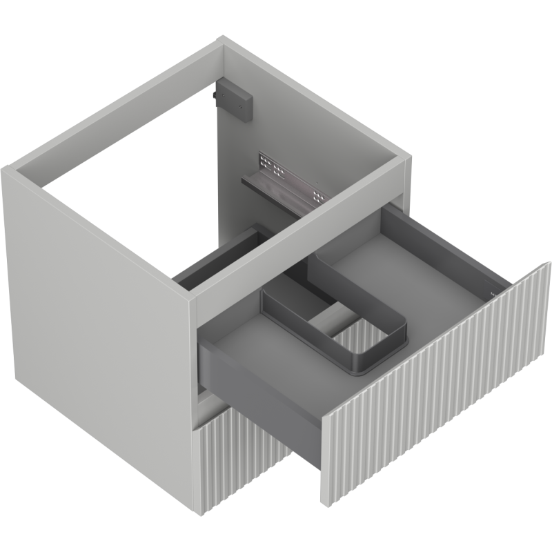 Mexen Rivel dulap baie sub lavoar 50 cm, 2 sertare, canelat, gri mat - 91A20-05047-2-BFF62