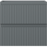 Mexen Rivel dulap baie sub lavoar 50 cm, 2 sertare, canelat, grafit mat - 91A20-05047-2-BFF66