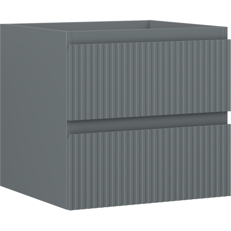 Mexen Rivel dulap baie sub lavoar 50 cm, 2 sertare, canelat, grafit mat - 91A20-05047-2-BFF66