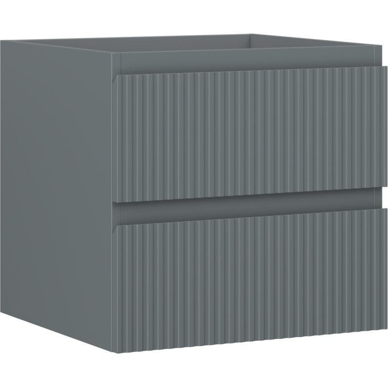 Mexen Rivel mosdó alatti szekrény 50 cm, 2 fiók, bordázott, grafit matt - 91A20-05047-2-BFF66