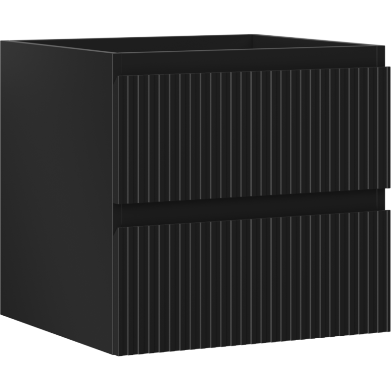 Mexen Rivel dulap baie pentru lavoar 50 cm, 2 sertare, canelată, negru mat - 91A20-05047-2-BFF71