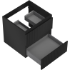 Mexen Rivel dulap baie sub lavoar 50 cm, 2 sertare, canelat, negru mat - 91A20-05047-2-BFF71