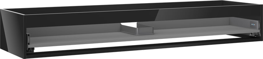 Mexen Box-A corp dulap de baie 160 cm, 1 sertar, negru lucios - 91AX0-1600-235-1-70