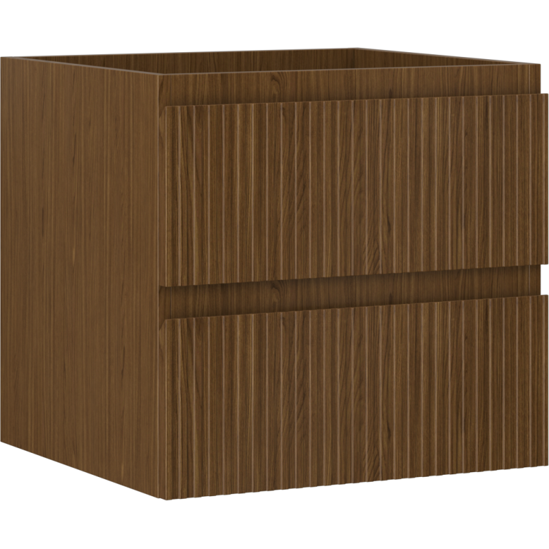 Mexen Rivel dulap de baie sub lavoar 50 cm, 2 sertare, canelat, nuc - 91A20-05047-2-BFF86
