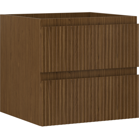Mexen Rivel dulap de baie sub lavoar 50 cm, 2 sertare, canelat, nuc - 91A20-05047-2-BFF86