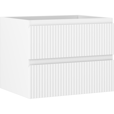 Mexen Rivel dulap baie sub lavoar 60 cm, 2 sertare, cu nervuri, alb mat - 91A20-06047-2-BFF01
