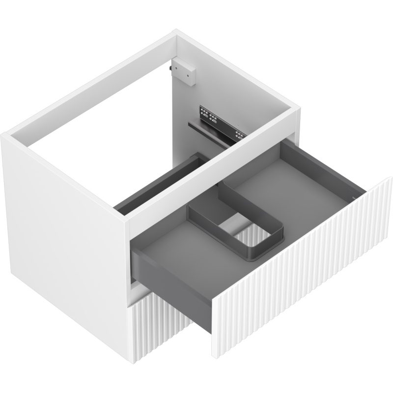 Mexen Rivel dulap baie sub lavoar de 60 cm, 2 sertare, canelat, alb mat - 91A20-06047-2-BFF01