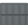 Mexen Rivel dulap de baie pentru chiuvetă 60 cm, 2 sertare, canelat, grafit mat - 91A20-06047-2-BFF66