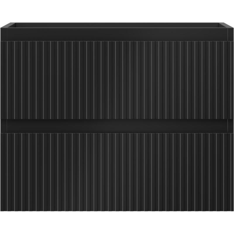 Mexen Rivel dulap de baie sub chiuvetă 60 cm, 2 sertare, canelat, negru mat - 91A20-06047-2-BFF71