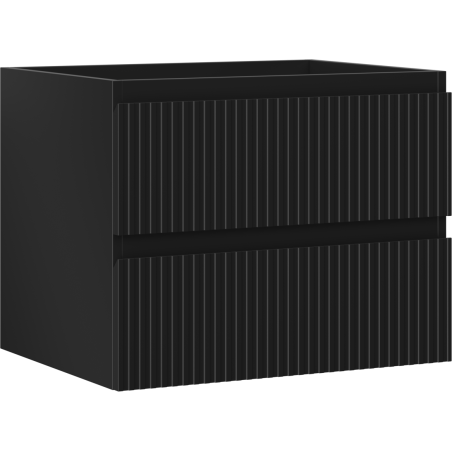 Mexen Rivel dulap de baie sub chiuvetă 60 cm, 2 sertare, canelat, negru mat - 91A20-06047-2-BFF71