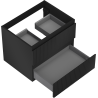 Mexen Rivel dulap baie sub lavoar 60 cm, 2 sertare, cu riflaj, negru mat - 91A20-06047-2-BFF71