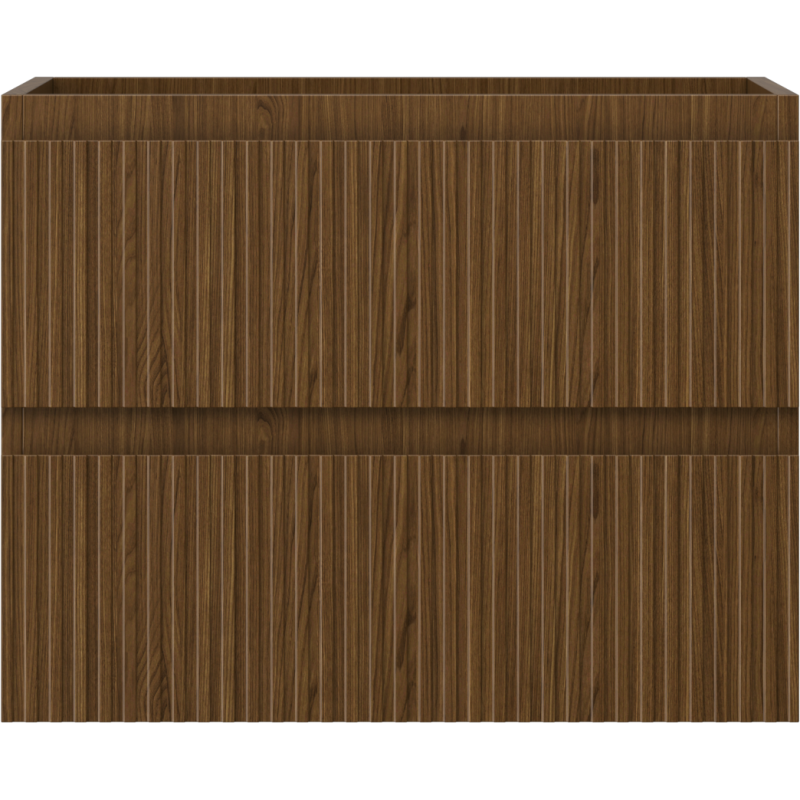 Mexen Rivel dulap de baie sub lavoar 60 cm, 2 sertare, canelat, nuc - 91A20-06047-2-BFF86