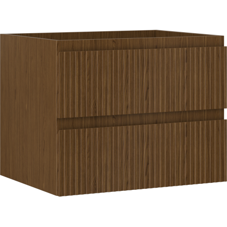 Mexen Rivel dulap de baie sub lavoar 60 cm, 2 sertare, canelat, nuc - 91A20-06047-2-BFF86