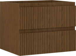 Mexen Rivel 60 cm-es mosdó alatti fürdőszobai szekrény, 2 fiókos, barázdált, dió - 91A20-06047-2-BFF86