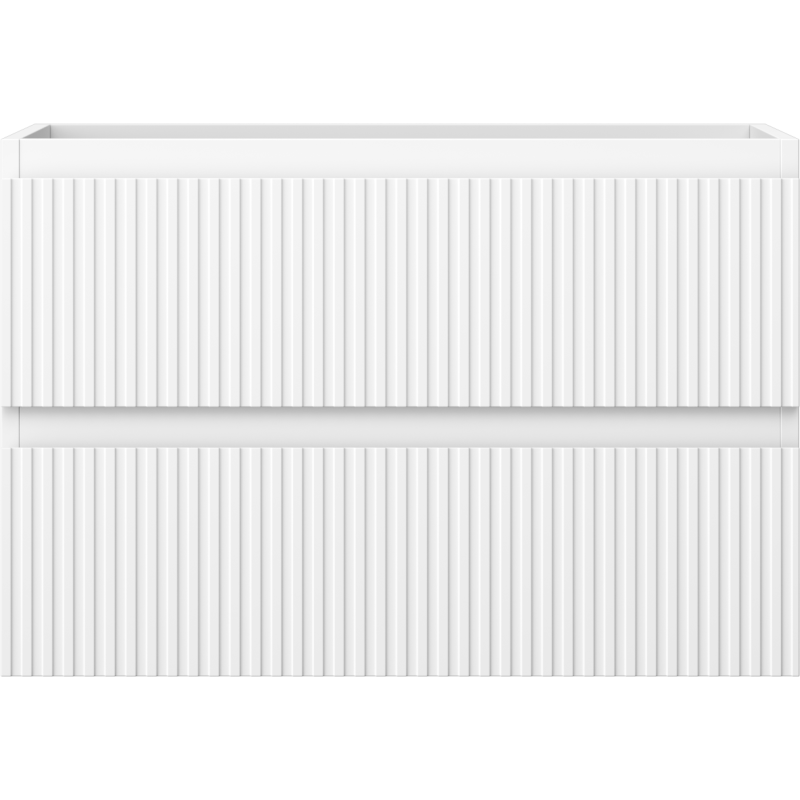 Mexen Rivel fürdőszobai szekrény mosdókagyló alá 70 cm, 2 fiókos, bordázott, matt fehér - 91A20-07047-2-BFF01