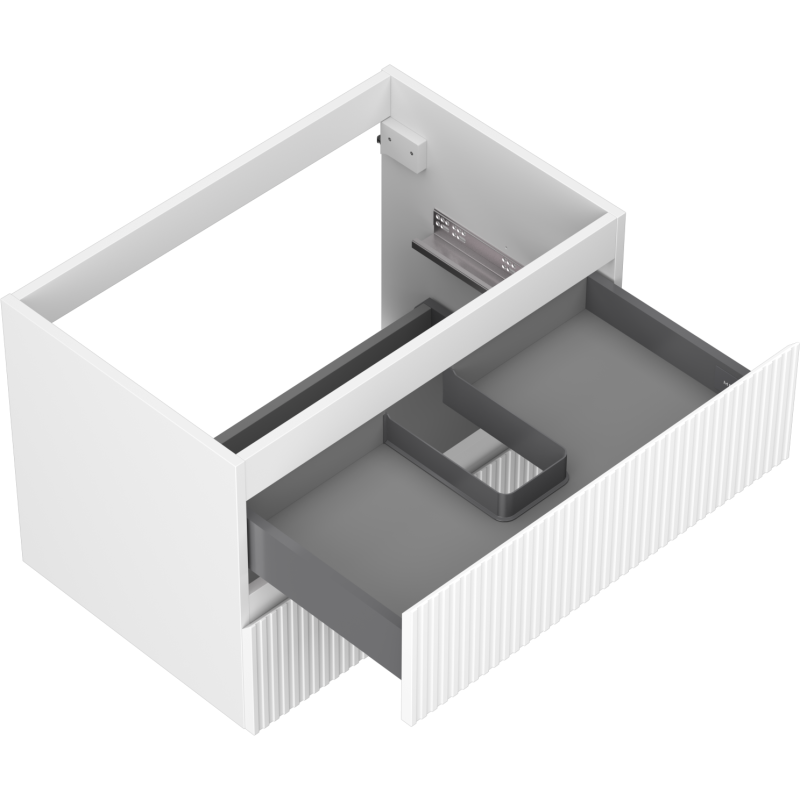 Mexen Rivel fürdőszobai szekrény mosdókagyló alá 70 cm, 2 fiókos, bordázott, matt fehér - 91A20-07047-2-BFF01