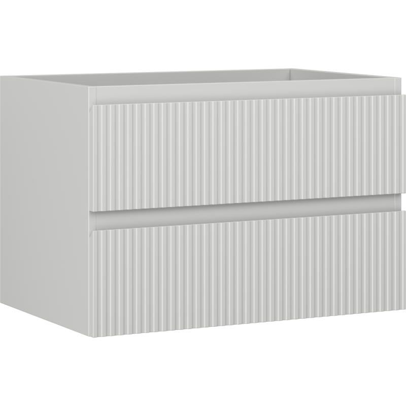 Mexen Rivel dulap baie sub lavoar 70 cm, 2 sertare, canelat, gri mat - 91A20-07047-2-BFF62
