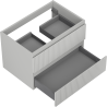 Mexen Rivel dulap baie sub lavoar 70 cm, 2 sertare, canelat, gri mat - 91A20-07047-2-BFF62