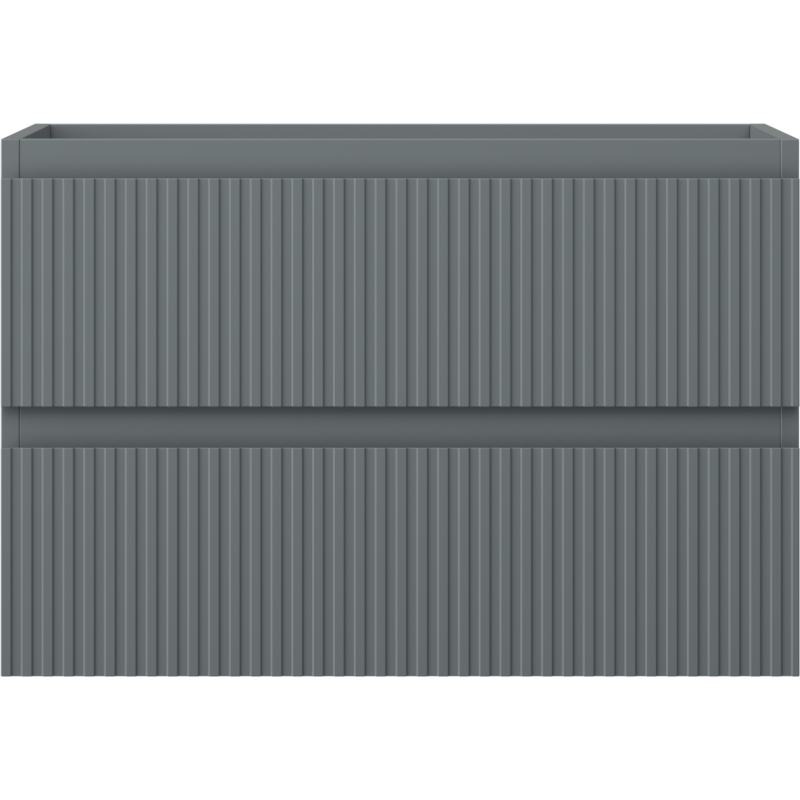 Mexen Rivel dulap baie sub lavoar 70 cm, 2 sertare, canelat, grafit mat - 91A20-07047-2-BFF66