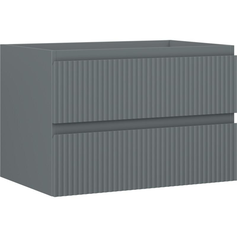 Mexen Rivel dulap baie sub lavoar 70 cm, 2 sertare, canelat, grafit mat - 91A20-07047-2-BFF66