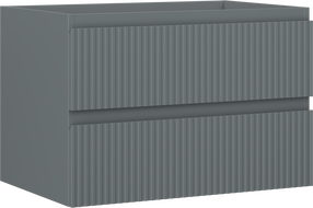 Mexen Rivel dulap baie sub lavoar 70 cm, 2 sertare, cu caneluri, grafit mat - 91A20-07047-2-BFF66
