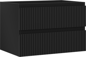 Mexen Rivel dulap baie sub lavoar 70 cm, 2 sertare, canelat, negru mat - 91A20-07047-2-BFF71