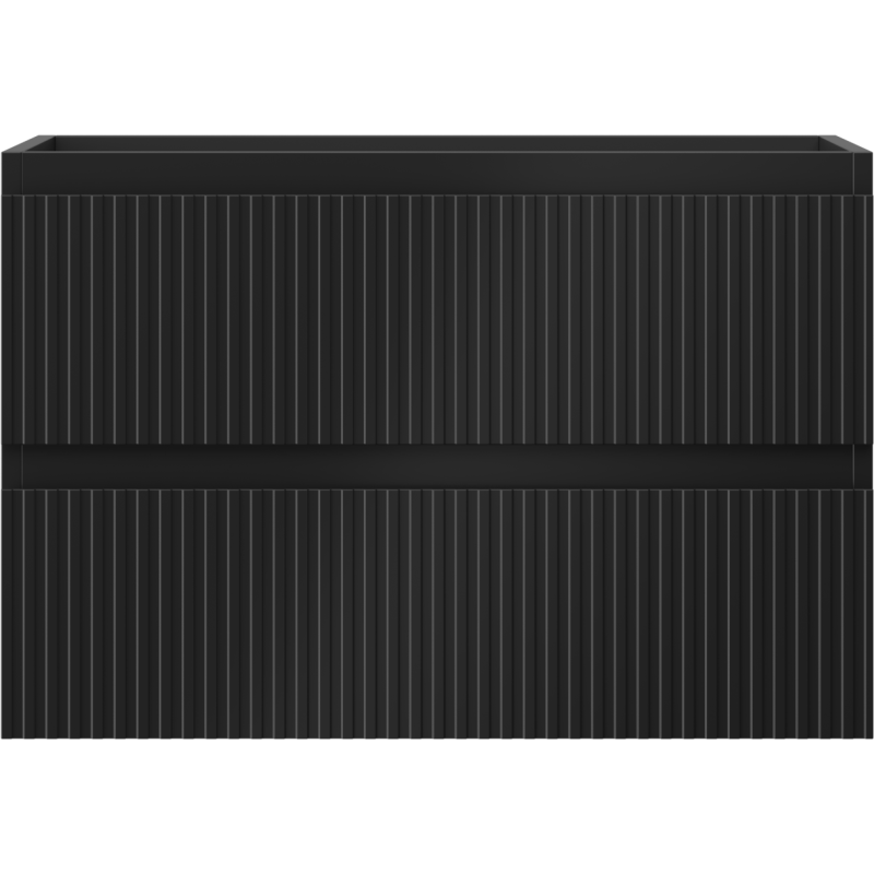 Mexen Rivel dulap baie sub lavoar 70 cm, 2 sertare, canelat, negru mat - 91A20-07047-2-BFF71