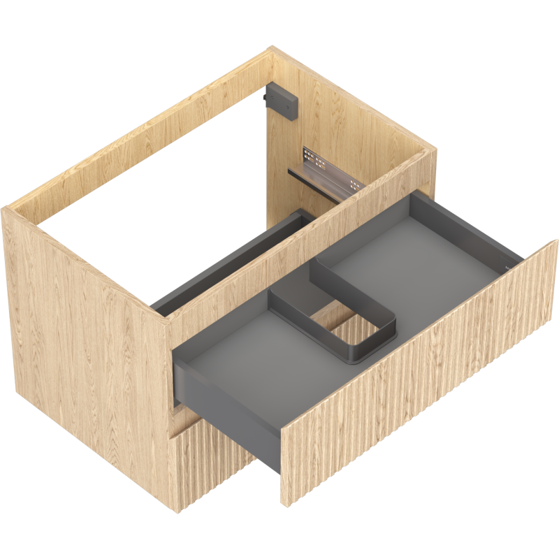 Mexen Rivel dulap baie sub chiuvetă 70 cm, 2 sertare, structurat, stejar - 91A20-07047-2-BFF81