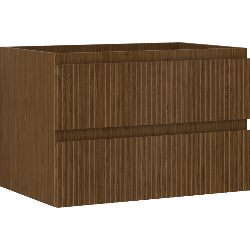 Mexen Rivel dulap de baie sub lavoar 70 cm, 2 sertare, canelat, nuc - 91A20-07047-2-BFF86