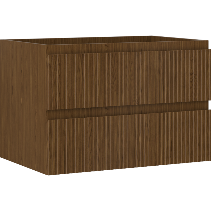Mobilă de baie Mexen Rivel sub lavoar 70 cm, 2 sertare, cu caneluri, nuc - 91A20-07047-2-BFF86