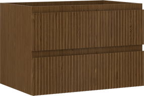 Mexen Rivel dulap de baie sub lavoar 70 cm, 2 sertare, canelat, nuc - 91A20-07047-2-BFF86