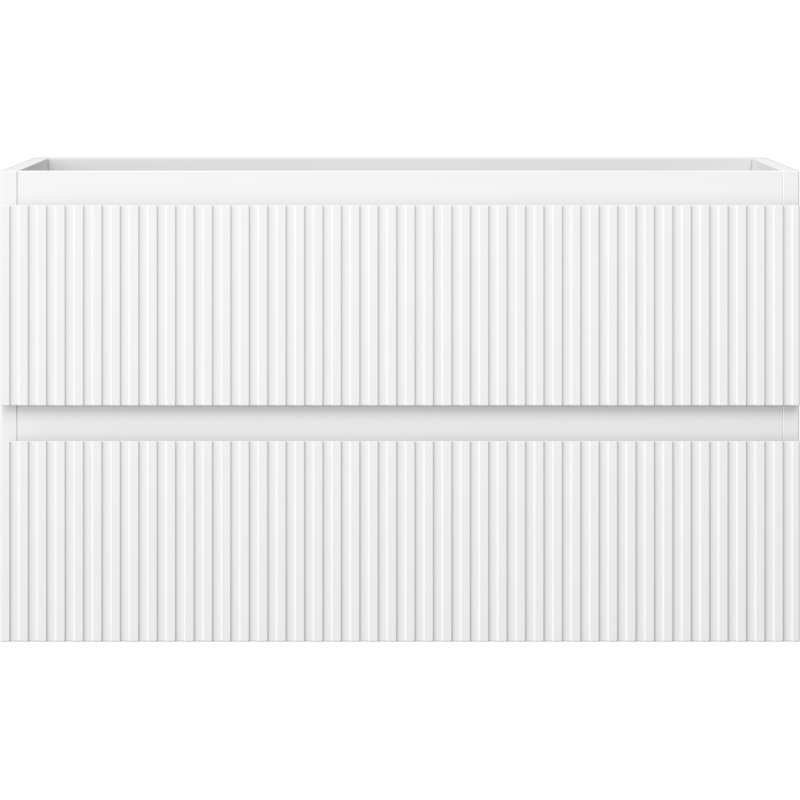 Mexen Rivel fürdőszobai mosdószekrény 80 cm, 2 fiók, bordázott, matt fehér - 91A20-08047-2-BFF01