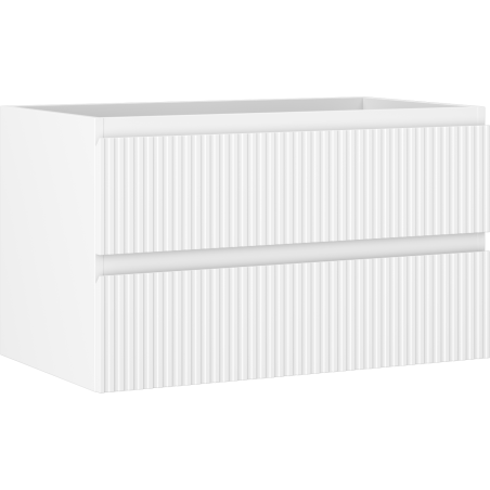 Mexen Rivel fürdőszobai mosdószekrény, 80 cm, 2 fiókos, bordázott, fehér matt - 91A20-08047-2-BFF01