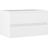 Mexen Rivel fürdőszobai mosdószekrény, 80 cm, 2 fiókos, bordázott, fehér matt - 91A20-08047-2-BFF01