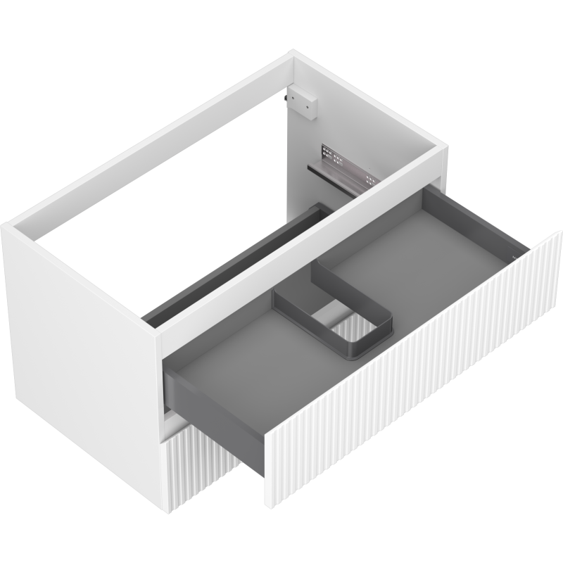 Mexen Rivel dulap de baie sub lavoar 80 cm, 2 sertare, striat, alb mat - 91A20-08047-2-BFF01