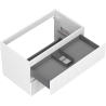 Mexen Rivel fürdőszobai mosdószekrény 80 cm, 2 fiók, bordázott, matt fehér - 91A20-08047-2-BFF01