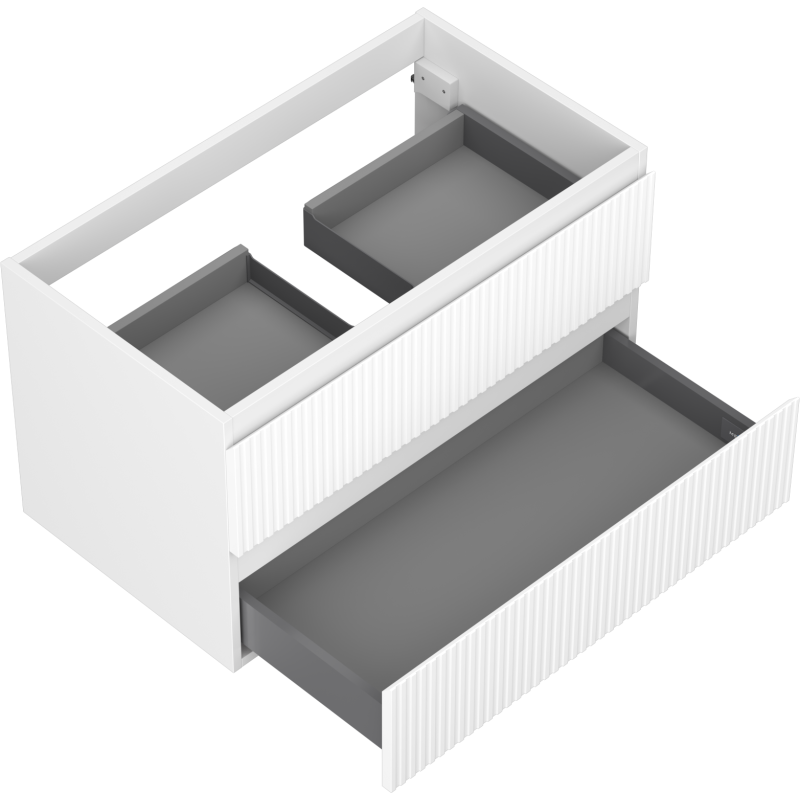 Mexen Rivel dulap de baie sub lavoar 80 cm, 2 sertare, striat, alb mat - 91A20-08047-2-BFF01