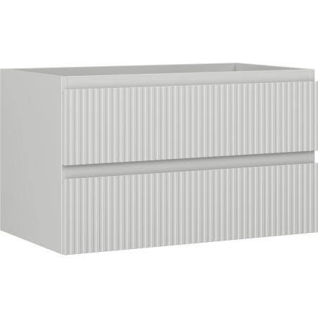 Dulap baie Mexen Rivel sub lavoar 80 cm, 2 sertare, canelat, gri mat - 91A20-08047-2-BFF62