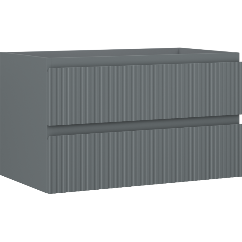 Mexen Rivel dulap baie sub chiuvetă 80 cm, 2 sertare, cu riflaj, grafit mat - 91A20-08047-2-BFF66