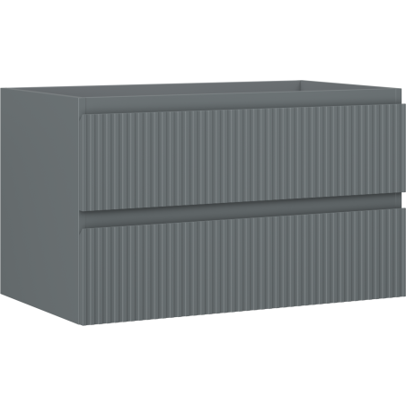 Mexen Rivel dulap baie sub chiuvetă 80 cm, 2 sertare, cu riflaj, grafit mat - 91A20-08047-2-BFF66