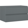 Mexen Rivel dulap baie sub chiuvetă 80 cm, 2 sertare, cu riflaj, grafit mat - 91A20-08047-2-BFF66
